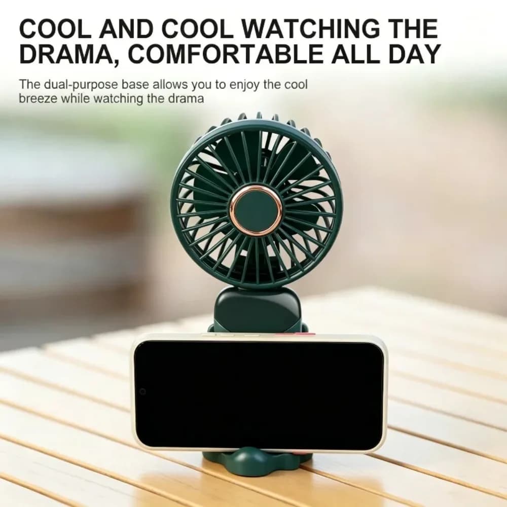 Handheld USB Mini Fan Rechargeable Foldable Portable Fan with Digital Display — image 2