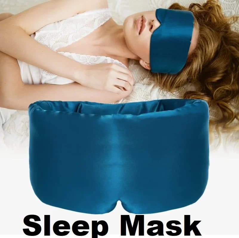 Silk Sleep Mask Soft Pressureless Sleeping Eye Mask Adjustable Velcro Wide Ear U — image 2