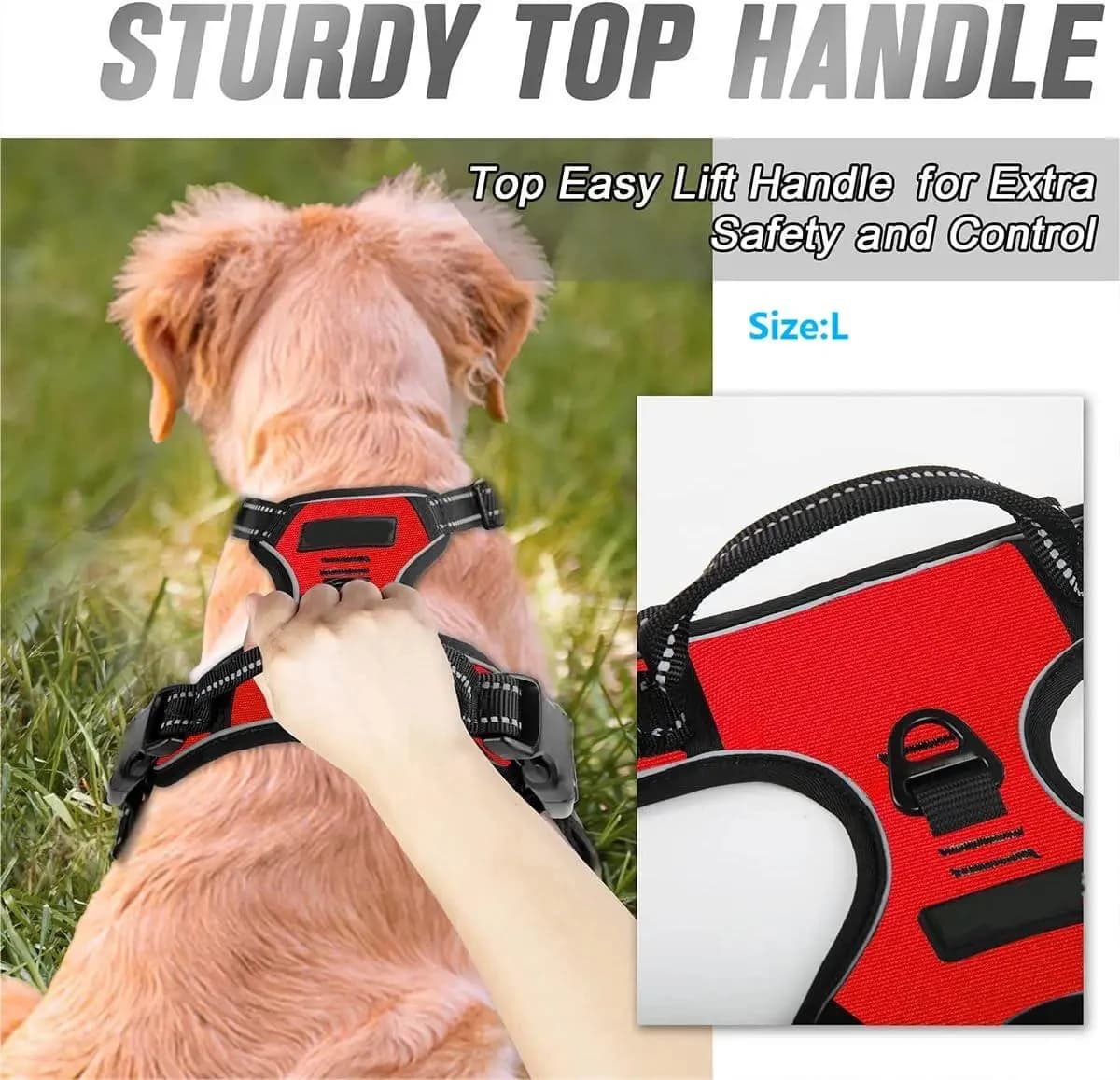 No Pull Harness Front Clip Large Dog Heavy Duty Reflective New para grande cil U — image 4