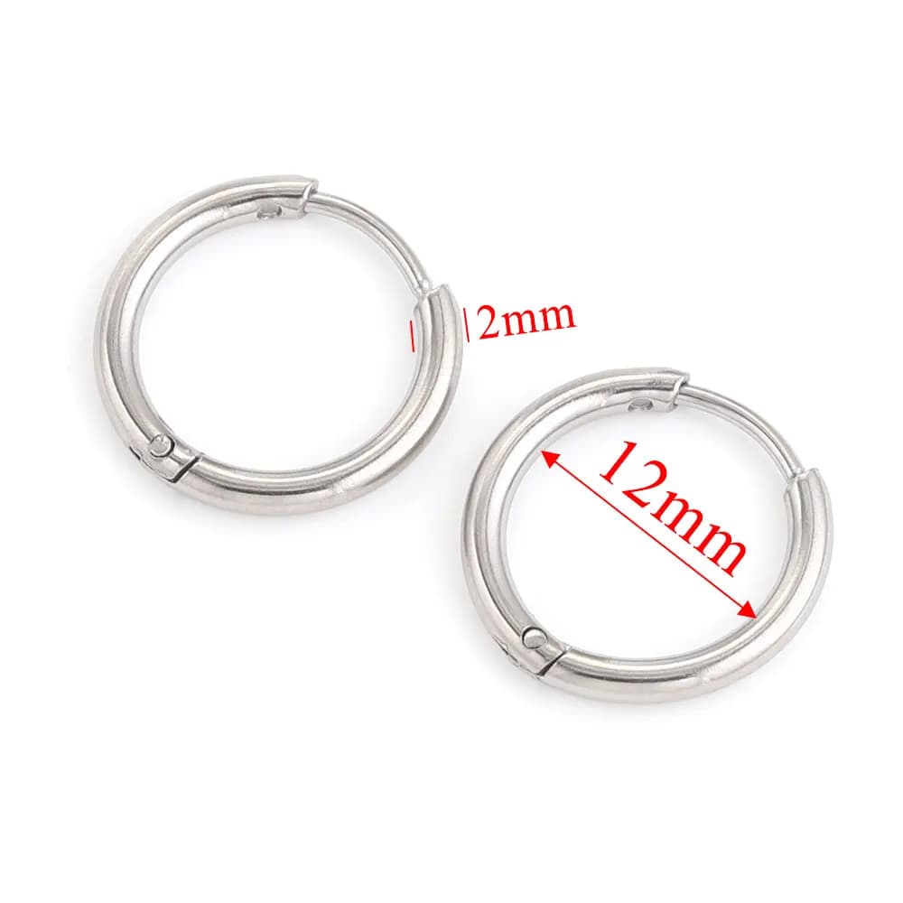 6 Pcs Stainless Steel Hoop Earrings Set for Women Korean Style Jewellery — image 17