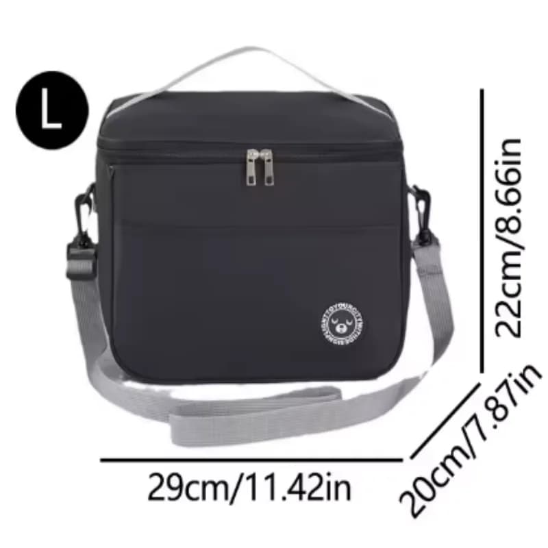 Insulated Lunch Bag Large Capacity Waterproof Shoulder Strap Hand Bento Bag — image 5
