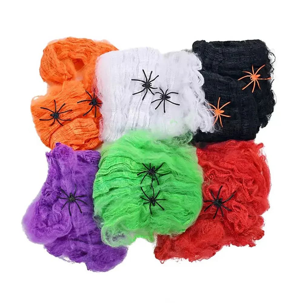 Halloween Decoration Spider Web Artificial Cobweb Stretchy for Horror House — image 6