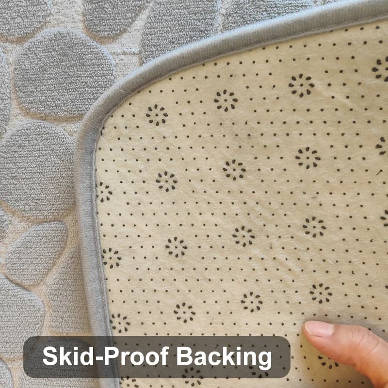 Bath Mat Non Slip Velvet Cobblestone Embossed Absorbent New Bathroom Doormat Dry — image 4