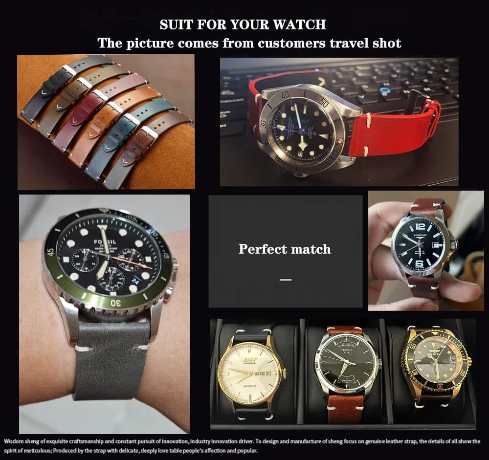 Genuine Leather Watch Band Quick Release 18-24mm Strap 18mm 19mm 20mm UK — image 6