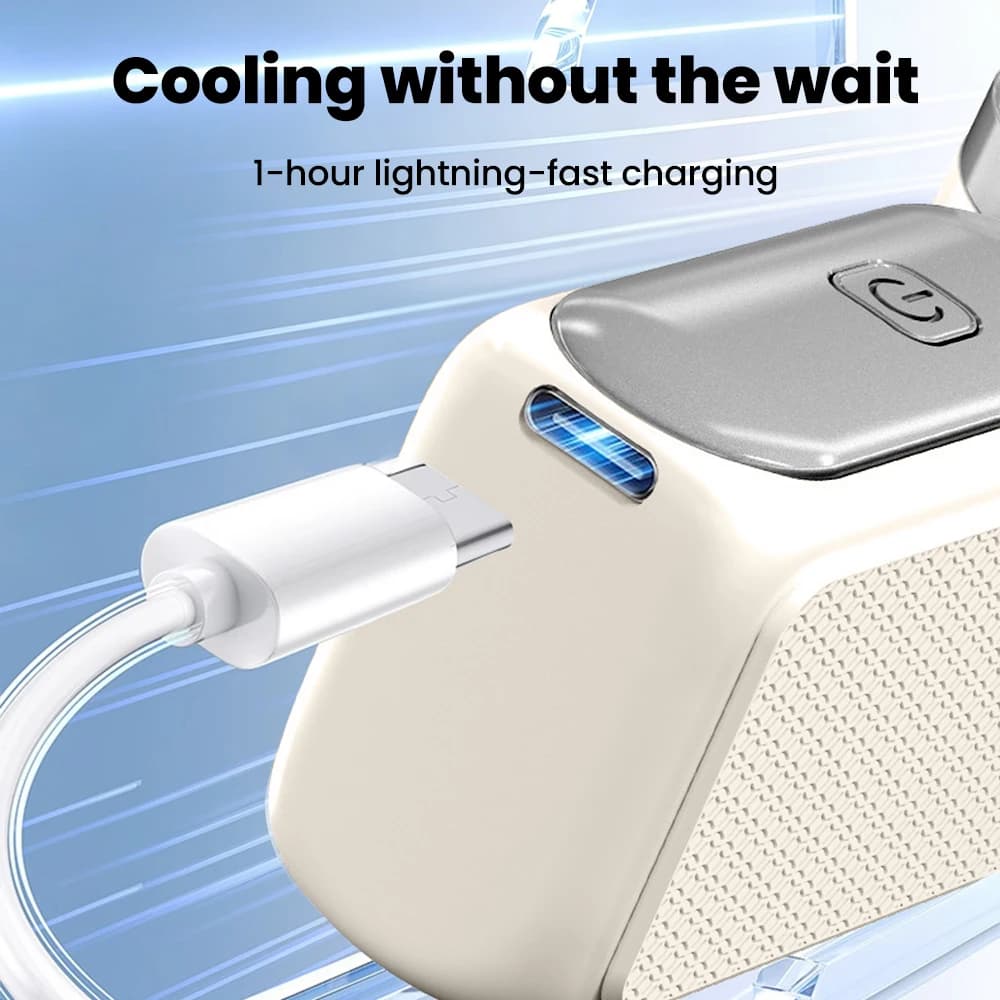 Portable Handheld Mini Fan 3 Speed Foldable Desk Fan USB Rechargeable Small — image 6