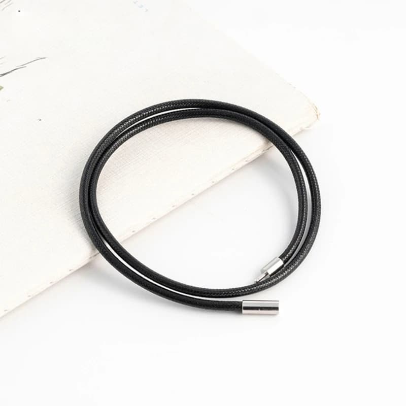Braided Leather Necklace Wax Rope Chain Pendant Cord Secure Clasp New Leathers U — image 2
