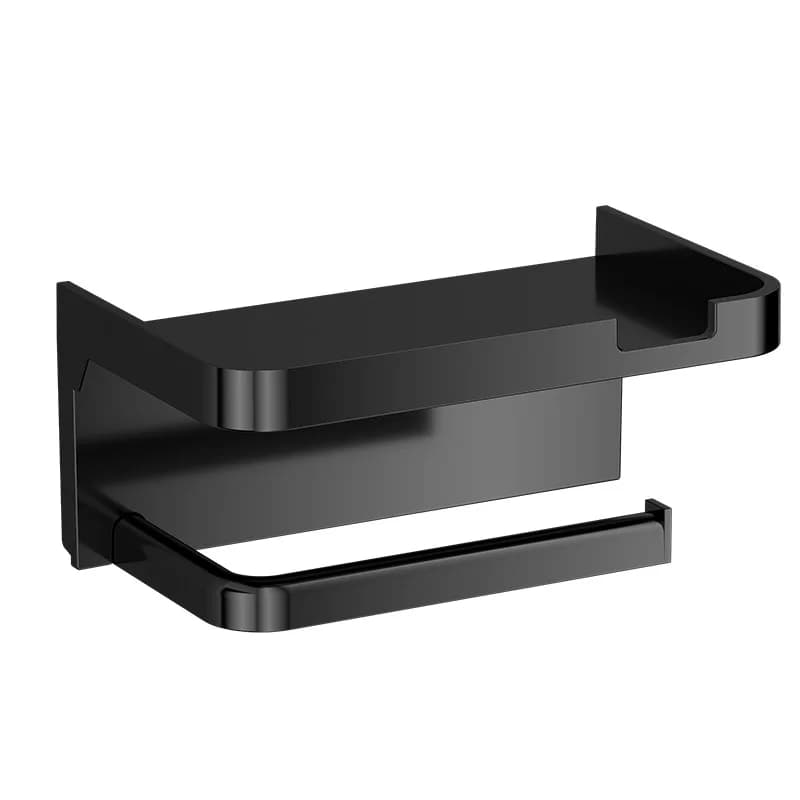 Wall Mounted Toilet Paper Holder No Drill Bathroom Shelf Tissue Dispenser UK — image 7