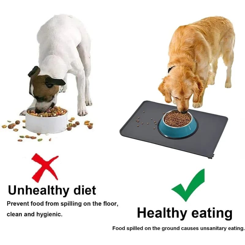 Silicone Dog Bowl Mat Waterproof Non-Stick Food Feeding Pad Puppy Placemat Pet U — image 6