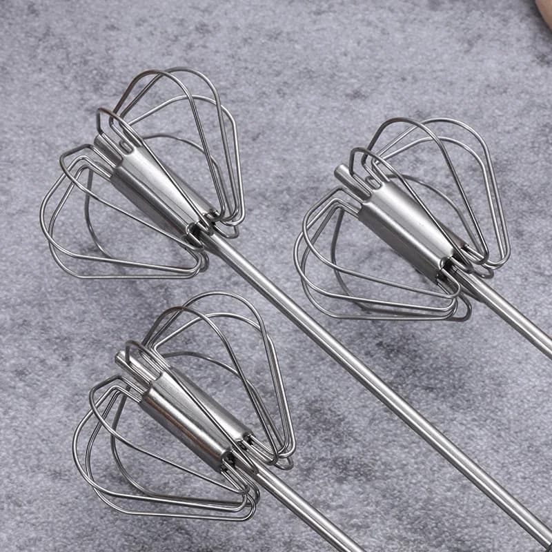 Stainless Steel Egg Beater Manual Whisk Mixer Hand Pressure Kitchen Tool — image 5