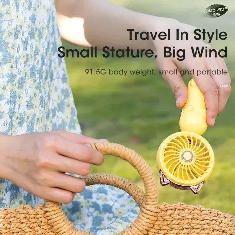 Mini Handheld Fan USB Rechargeable Portable Folding Summer Cooling Fan — image 5