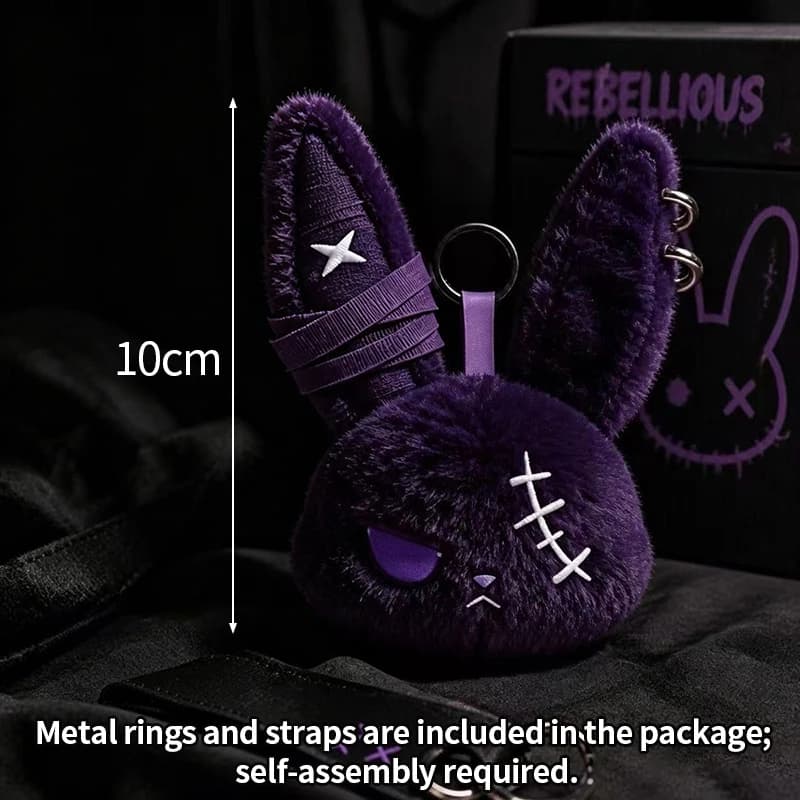 Gothic Bunny Plush Keychain Rabbit Bag Charm Horror Pendant Bandage Dark — image 21