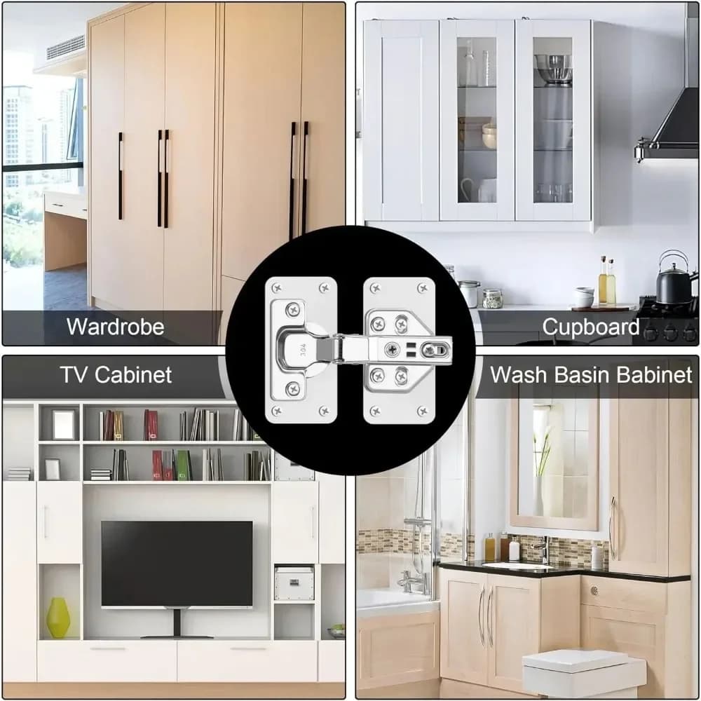 Stainless Steel Hinge Fixing Plate Kit Cabinet Door Repair New 2Pcs Bracket With — image 4