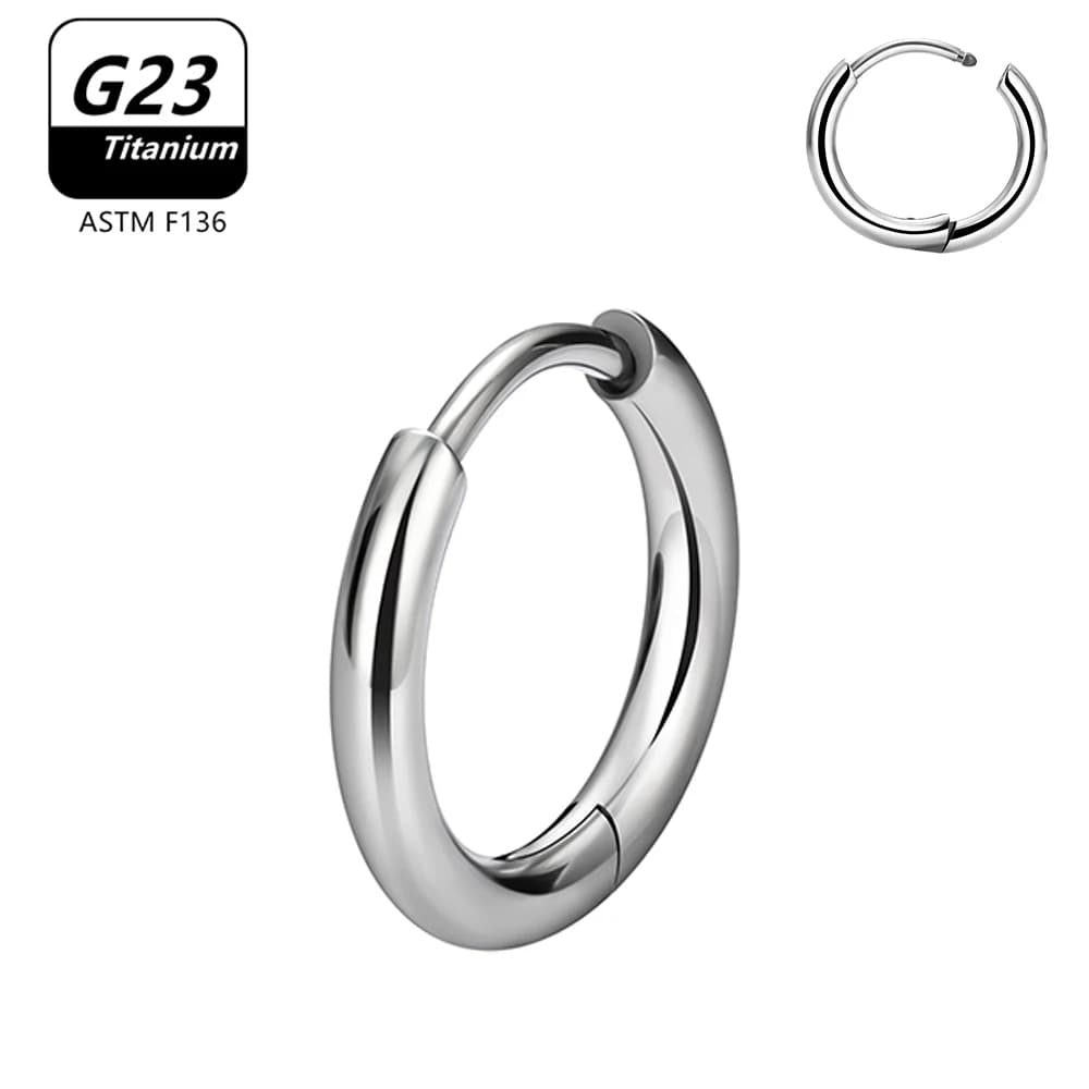 10 Pcs G23 Titanium Hoop Earrings Nose Ring ASTM F136 Body Jewellery — image 17