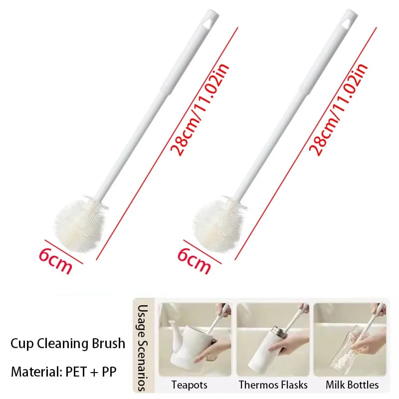 Long Handle Cup Brush Kitchen Glass Bottle Cleaning Scrubber for Milk Tea Cups — image 11