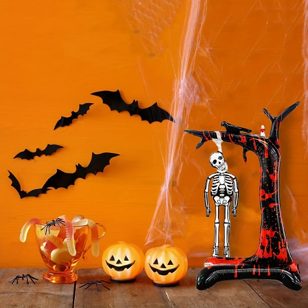 Halloween Standing Bloody Skull Foil Balloons Horror Decoration Pack — image 3