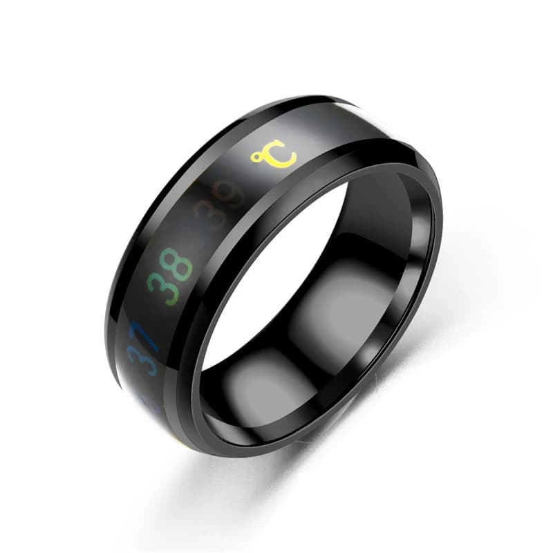 Smart Temperature Sensitive Mood Ring Stainless Steel Waterproof Couple Ring — image 14