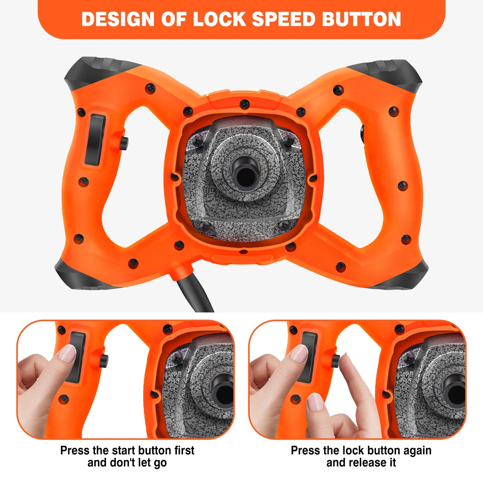2600W Cement Mixer Machine Drill Tool 6 Speed Concrete Mortar Mud Mixing — image 4