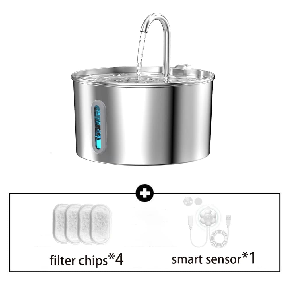 Automatic Water Fountain 2.2L Stainless Steel Pet Cat Dog Bowl New ZYFeeder With — image 7