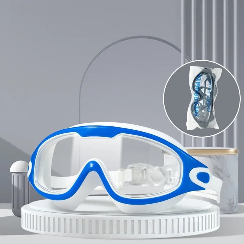 Professional Swimming Goggles Anti Fog Large Frame Swim Glasses with Earplugs — image 7