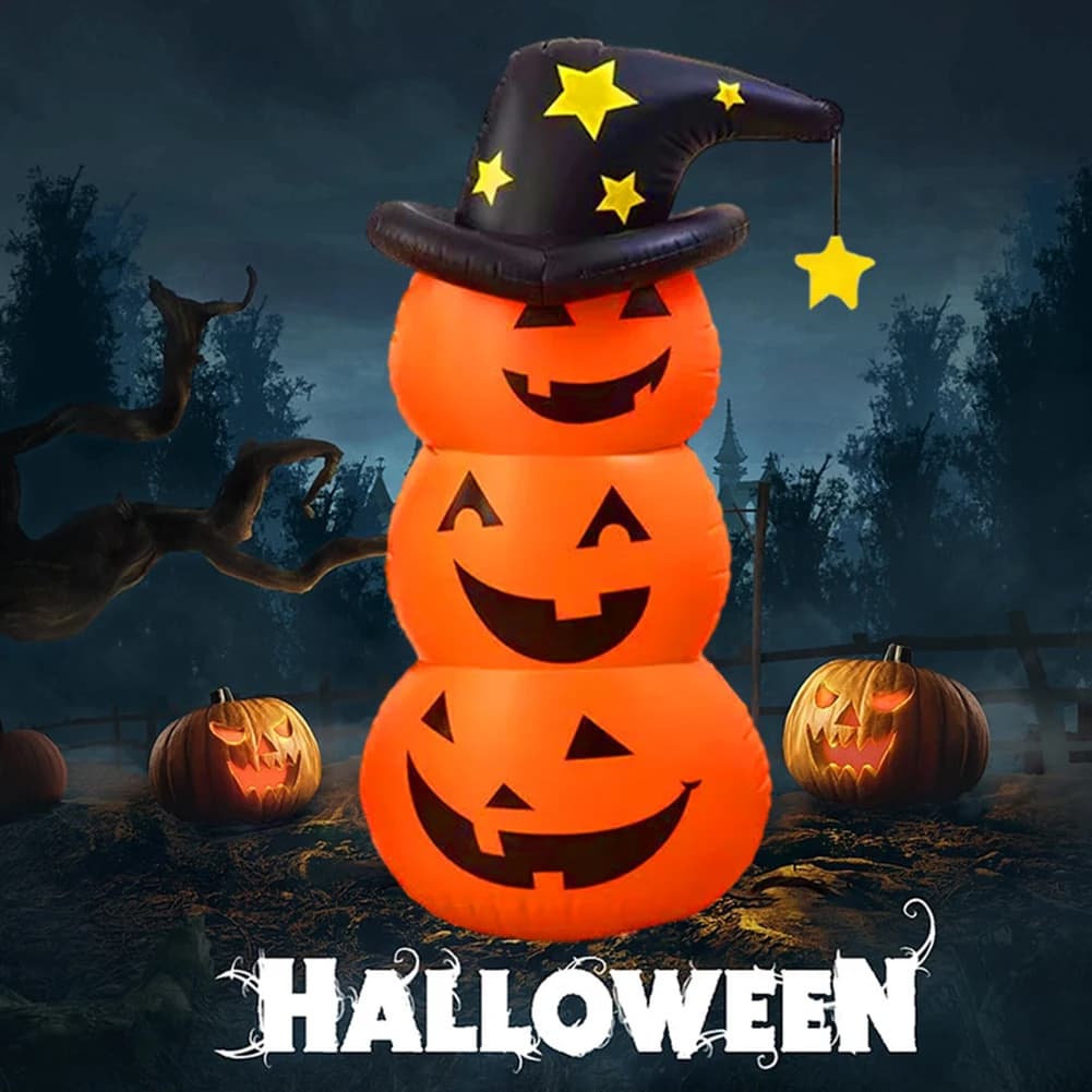 Halloween Ghost Inflatable Windproof Pumpkins Horror Festival Garden Decoration — image 3