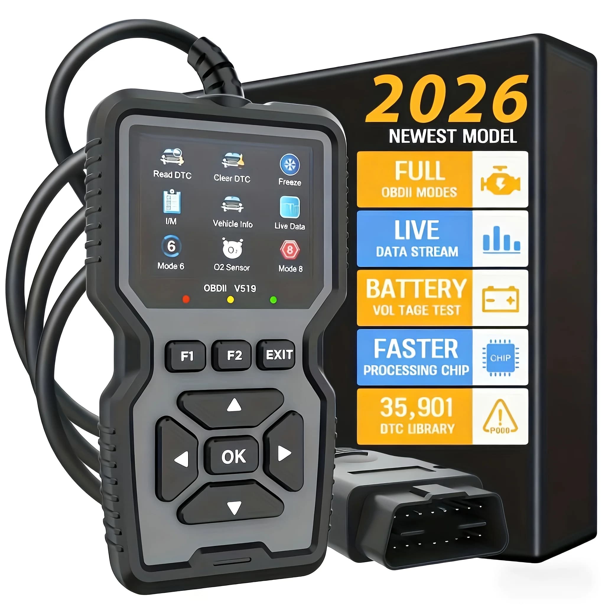 OBD2 Scanner Diagnostic Tool Car Code Reader Battery Voltage Tester V519 UK — image 5