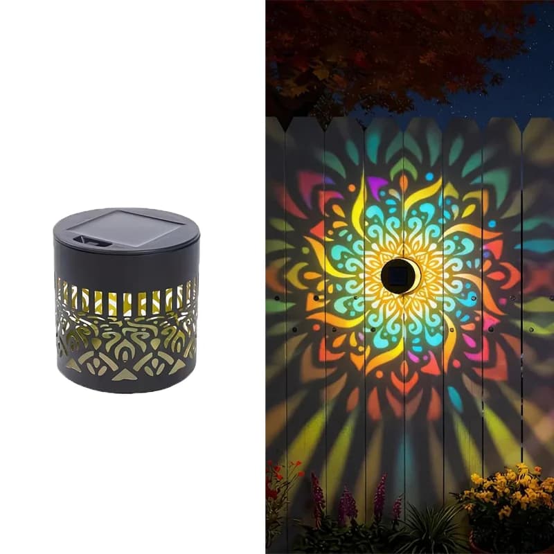 Solar Mandala Wall Lamp Outdoor LED Waterproof Fence Garden Decoration for Lawn — image 9