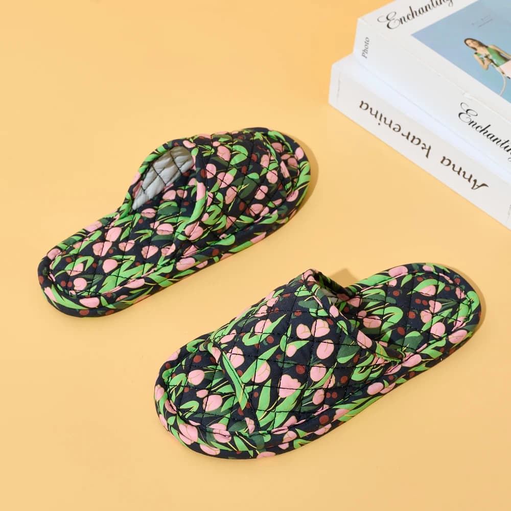 Women's Floral House Slippers Soft Cotton Anti-Slip Indoor Bedroom Summer Footwear — image 5
