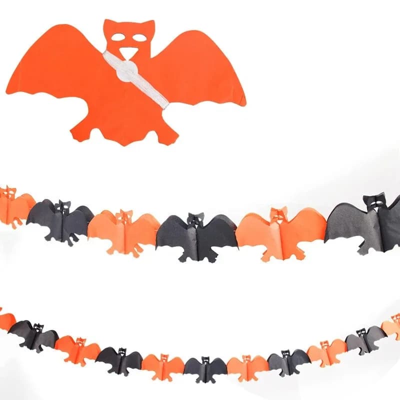 Halloween Paper Banner Spider Pumpkin Ghost Bat Paper Chain Garland Decoration — image 7