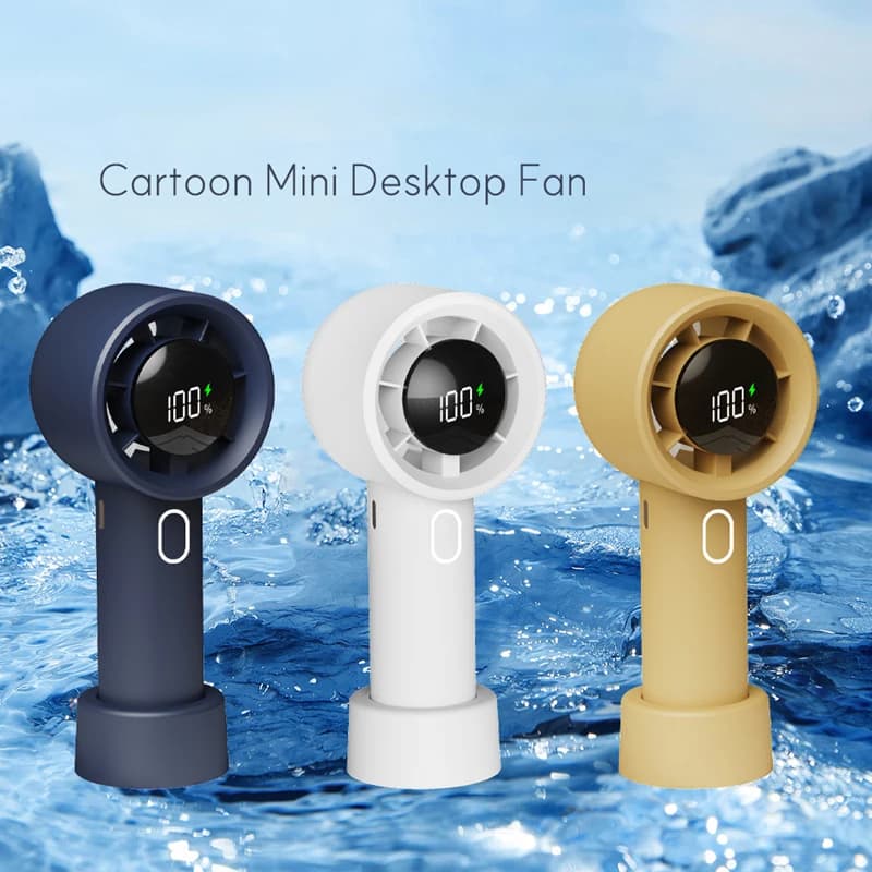 Handheld Fan USB High Speed 100 Gears Digital Display Portable Mini — image 2