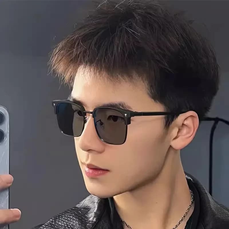 Men's Photochromic Glasses Half Frame Anti-Blue Light Computer Glasses — image 2