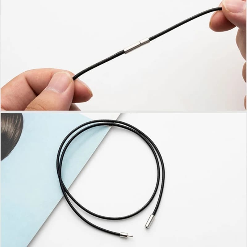 Braided Leather Necklace Wax Rope Chain Pendant Cord Secure Clasp New Leathers U — image 5