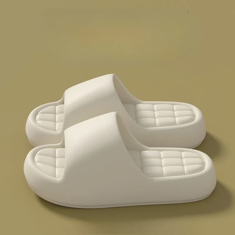 Unisex Bathroom Slippers Cloud Cushion Slides Summer Flat Sandals Thick for Men — image 8