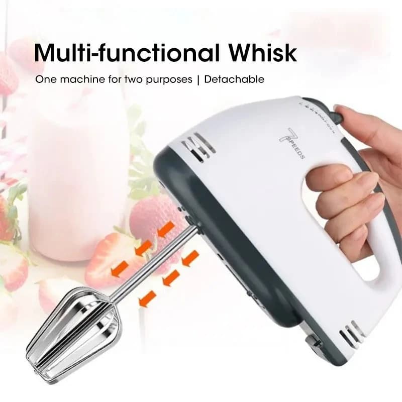 Handheld Electric Egg Beater 7-Speed Mixer Whipper Blender for Baking — image 2