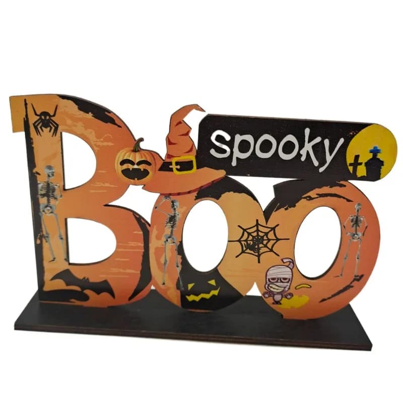 Halloween Wooden Decorations Desktop Ornaments Set Trick or Treat Party Decor UK — image 8