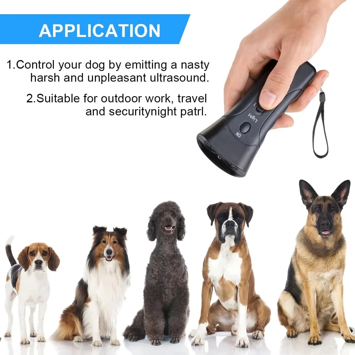 Pet Dog Repeller Anti-Barking Training Device Ultrasonic LED Trainer — image 2
