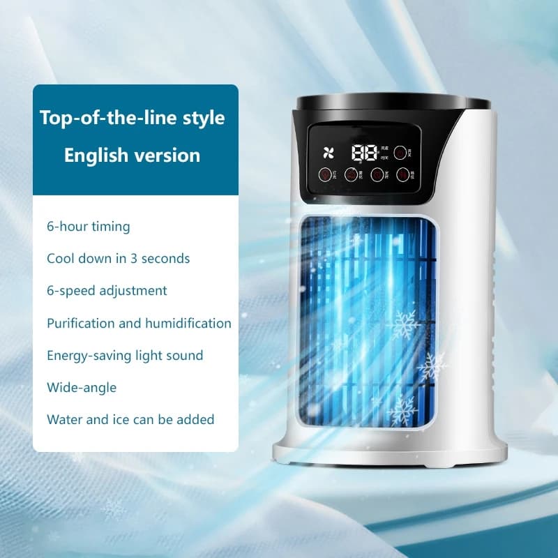 Portable Air Cooler Fan Humidifier Air Conditioner Home Office Desktop Cold — image 7