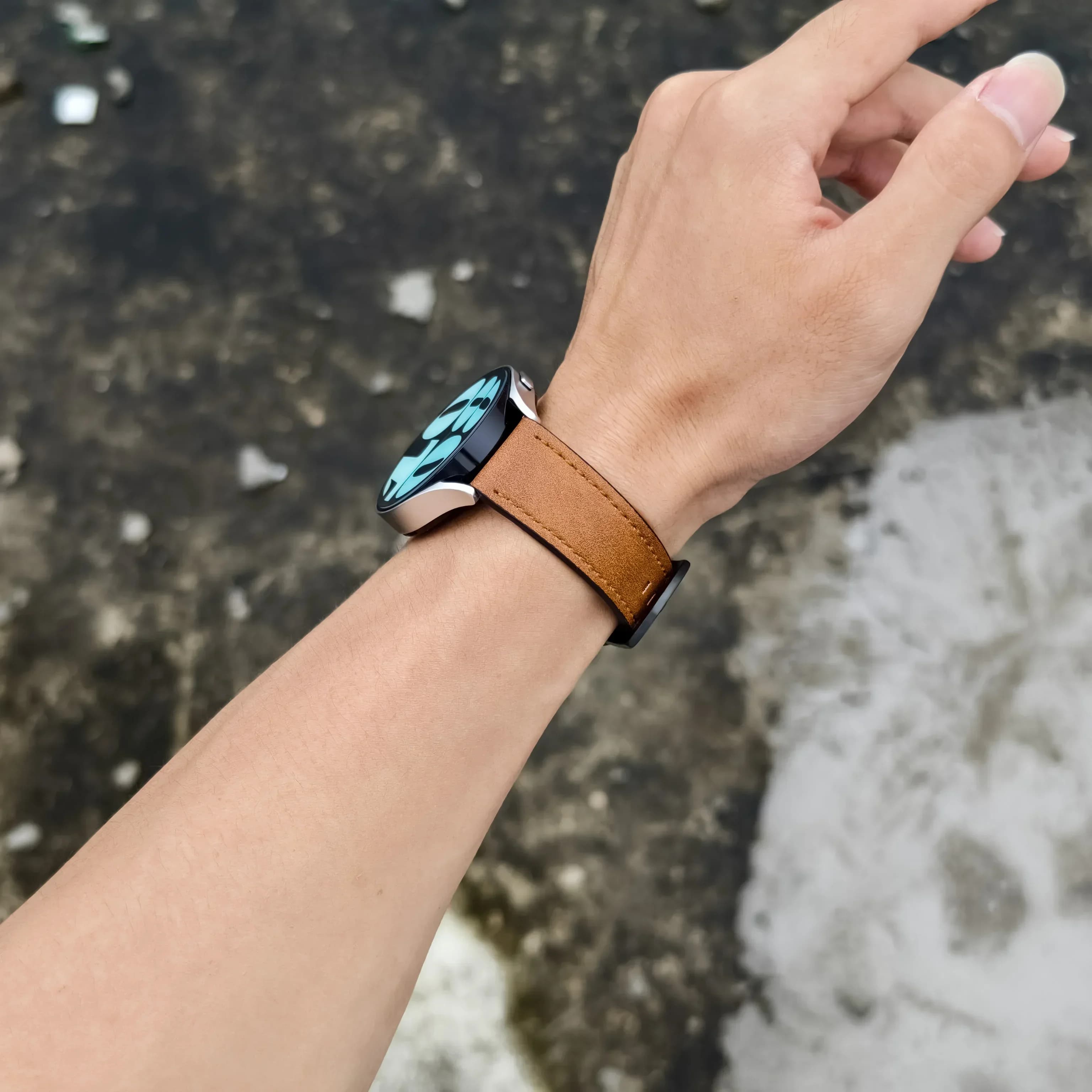 Leather Watch Strap 20mm 22mm Smartwatch Band Vintage 44mm — image 3