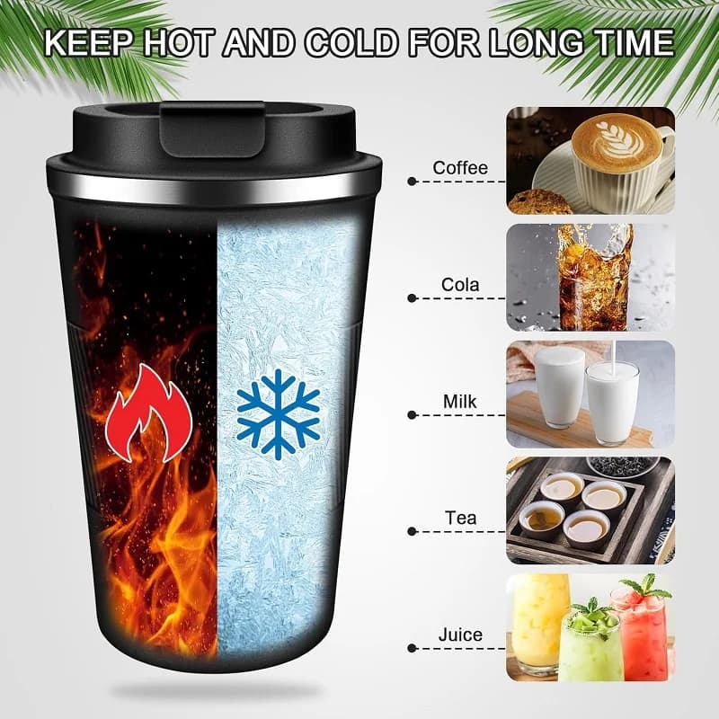 Stainless Steel Coffee Cup Thermal Mug Travel Leak Proof Insulated Bottle UK — image 2