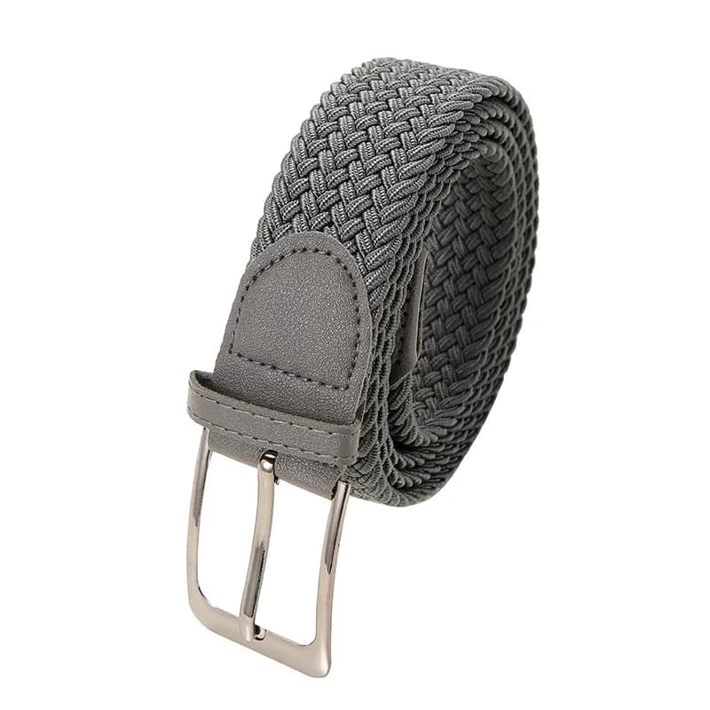 Elastic Woven Canvas Belt Unisex Pin Buckle Stretch Casual Trouser Belt — image 6