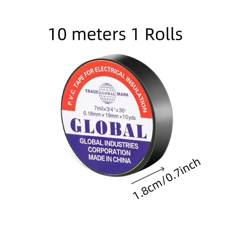 Black Electrical Tape 50m High Temperature Resistant Rubber Durable Soft — image 2