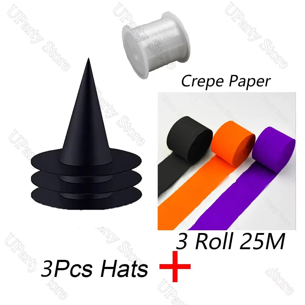 12 Pcs Halloween Black Witch Hats with Rope Hanging Wizard Hats Bulk UK — image 9