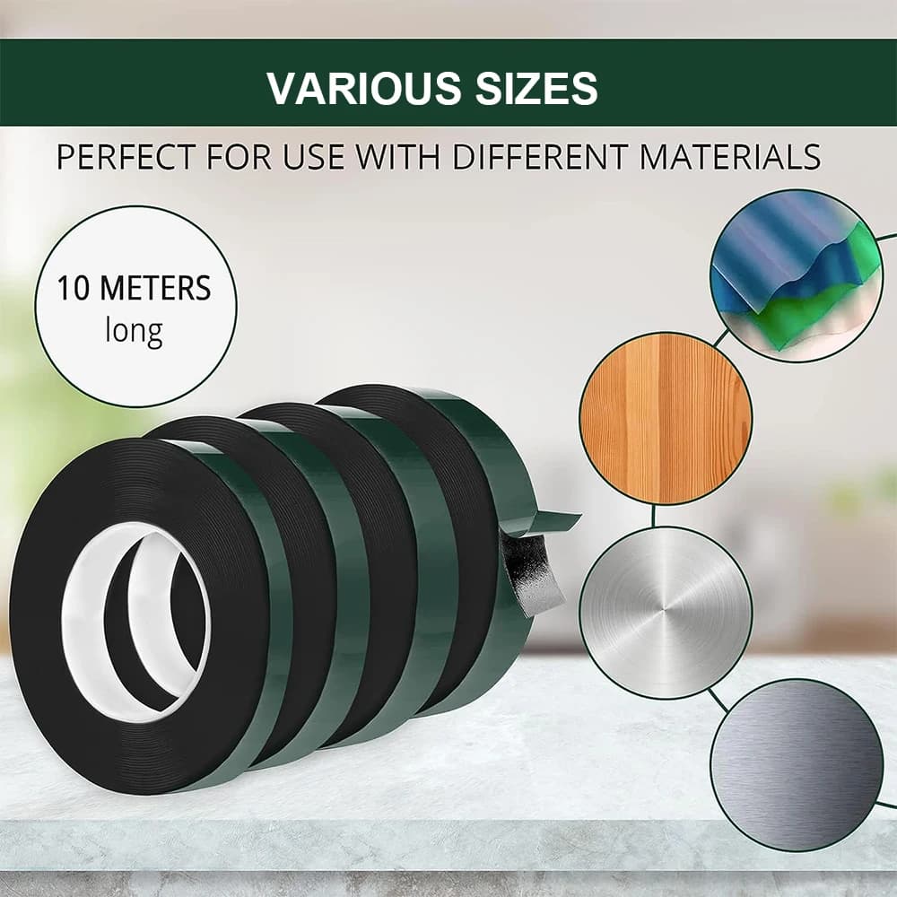 10m Double Sided Foam Tape Self-Adhesive Waterproof Mounting Tape — image 6