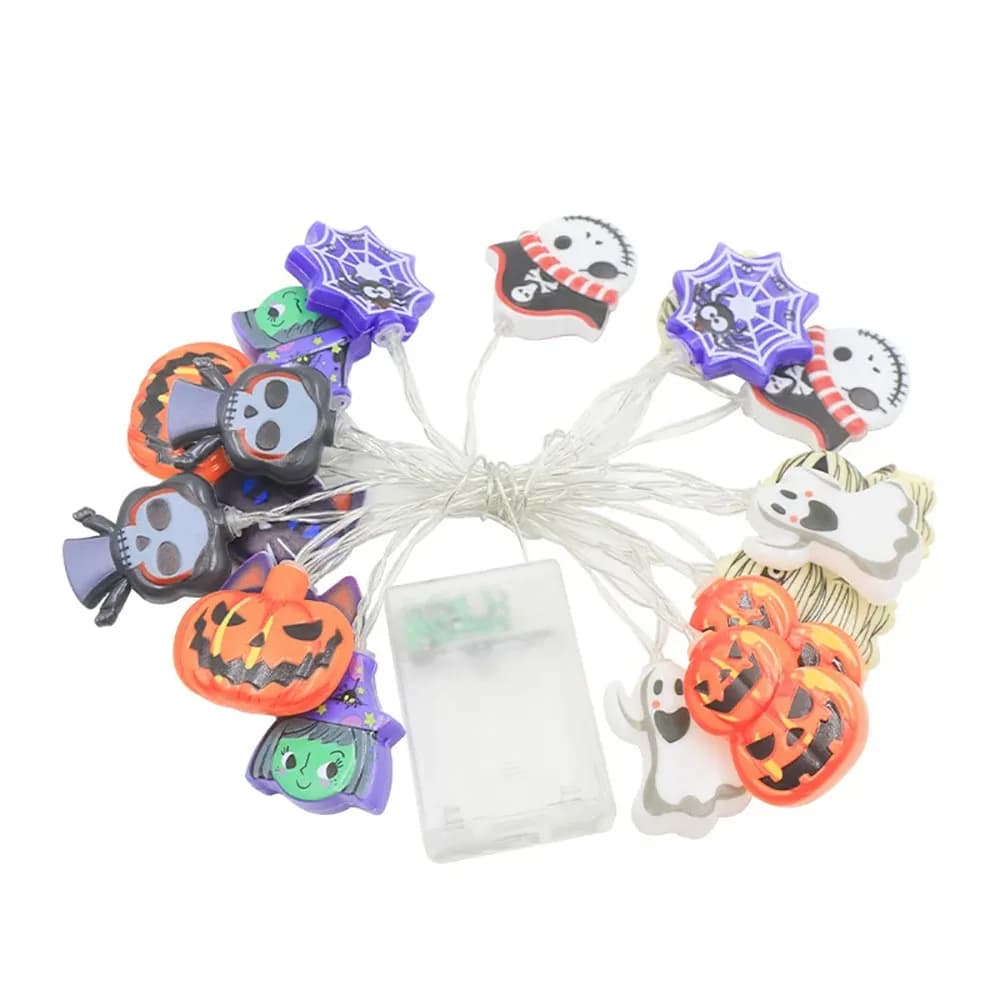Halloween LED String Lights Pumpkin Ghost Spider Web Hanging Fairy Light Lamp UK — image 6