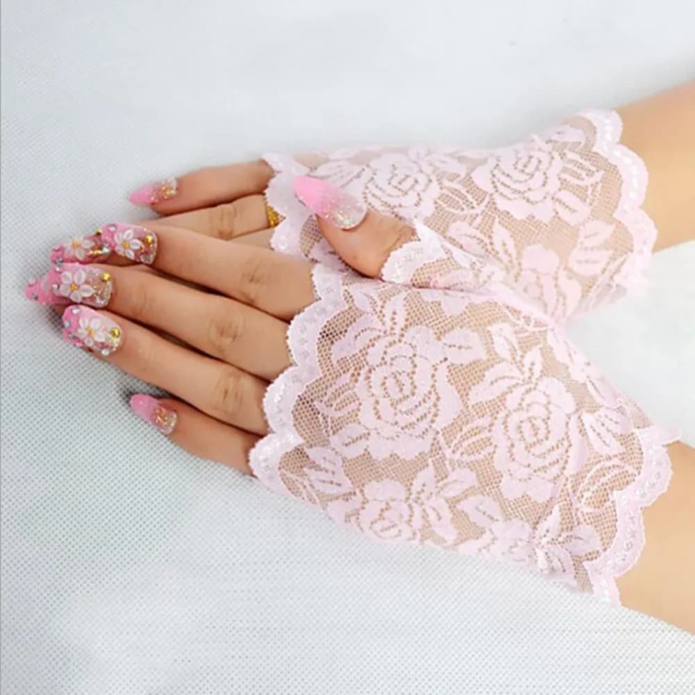 Fingerless Lace Gloves Womens Fishnet Half Finger Mesh New Best Sale Sailor Long — image 5