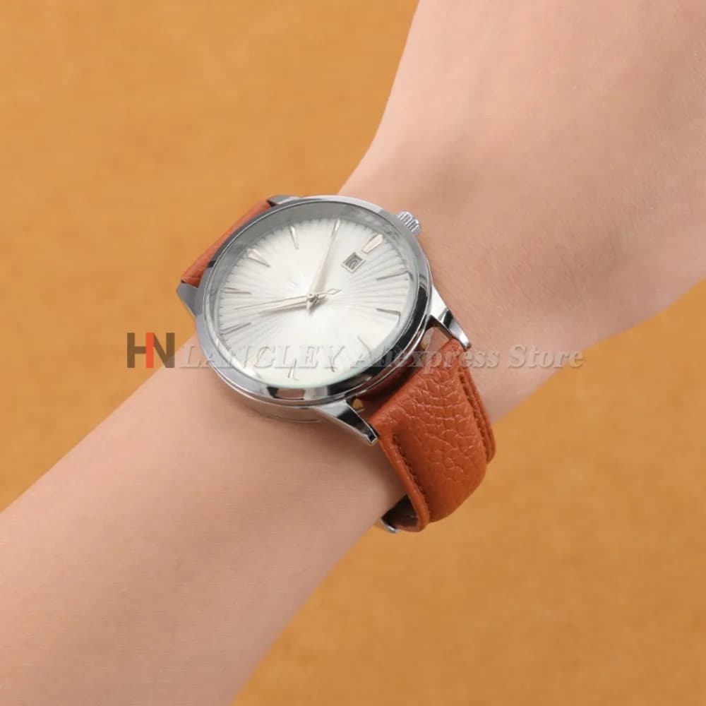 Calfskin Watch Band Leather Strap Butterfly Buckle 12-24mm New Litchi Grain New — image 5