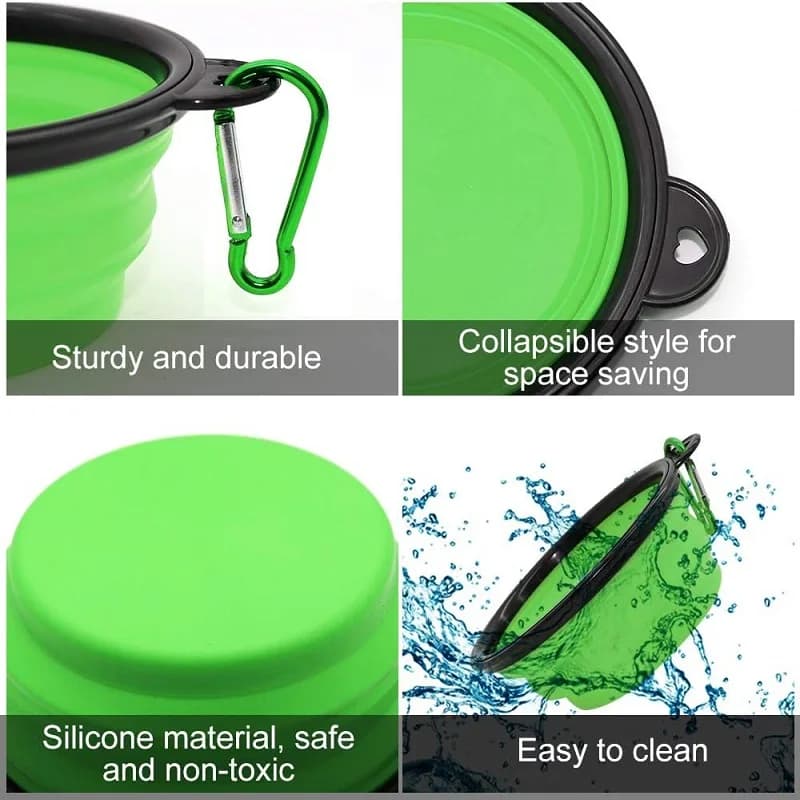 Pet Folding Silicone Bowl Collapsible Dog Food Water Travel Bowl Large Puppy — image 4