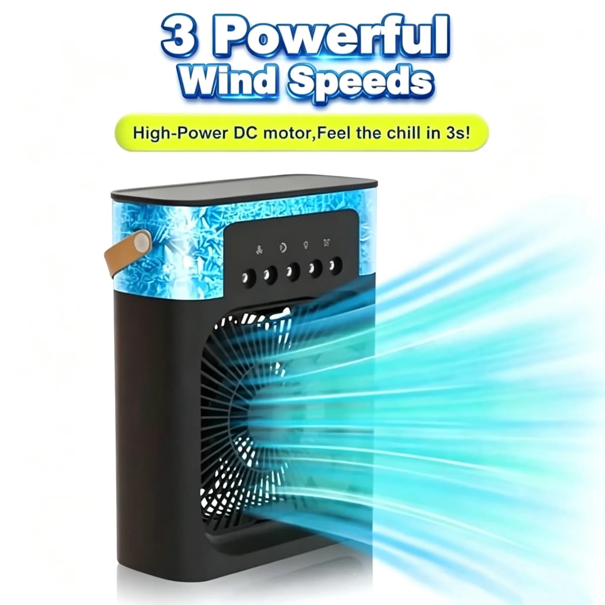 Portable Air Conditioner Fan Cooler Humidifier LED Light Spray Modes UK — image 4