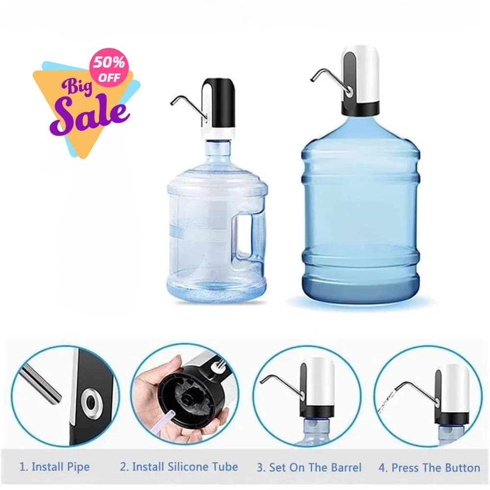 Electric Water Dispenser Pump Portable USB Rechargeable for 5 Gallon Bottles — image 2