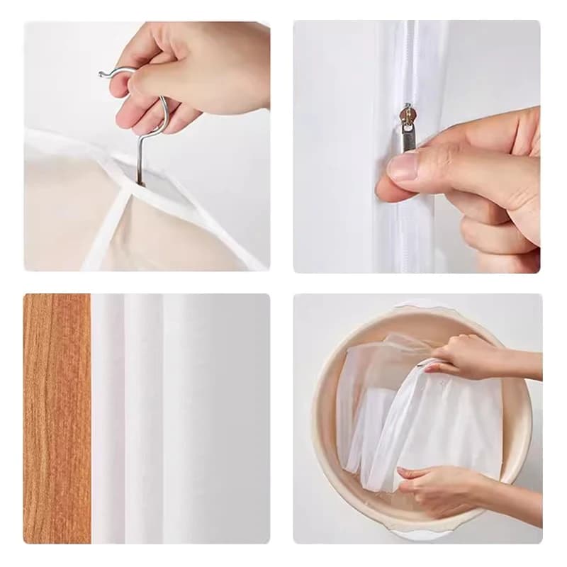 Clothes Hanging Dust Cover Wedding Dress Suit Coat Storage Bag with Zipper — image 4