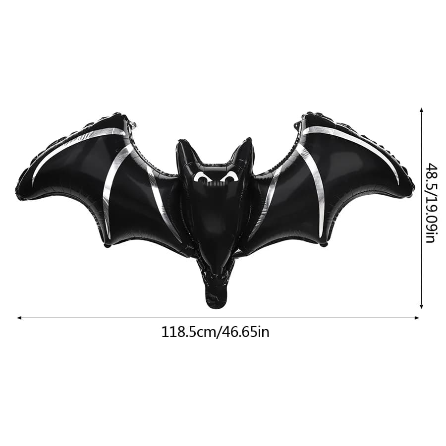 2 Pcs Black Bat Foil Balloons Halloween Party Decoration Large for Birthday — image 4